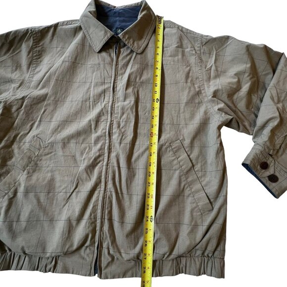 Rainforest Bomber Jacket Coat Chore  Reversible Large Tan Blue Pockets READ - Picture 12 of 13